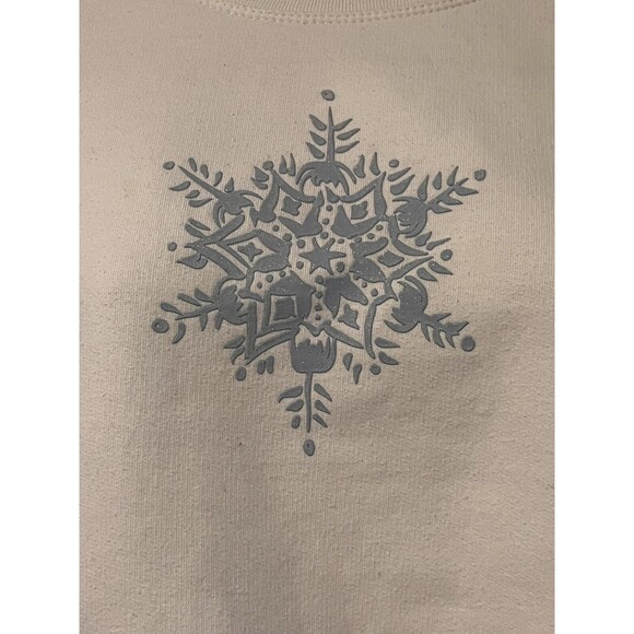 Vintage Y2K Winter Northern Reflections Snowflake Sweatshirt Womens M Cottage - Picture 2 of 4